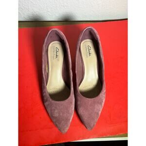 Clarks Heels Ultimate Comfort Collection Suede Blush Pink Women’s Size 8 Shoes